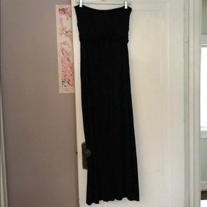 Black strapless maxi dress